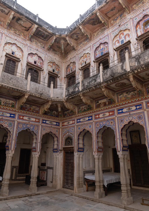 Old historic haveli courtyard, Rajasthan, Nawalgarh, India