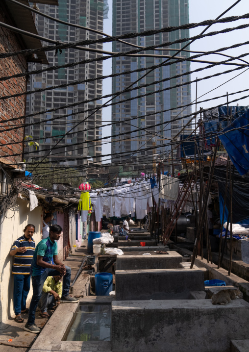 Dhobi Ghat open air laundromat, Maharashtra state, Mumbai, India