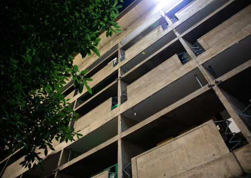 Punjab and Haryana High Court at night by Le Corbusier, Punjab State, Chandigarh, India