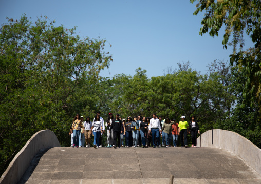 Bridge leading to the High court of justice by Le Corbusier, Punjab State, Chandigarh, India