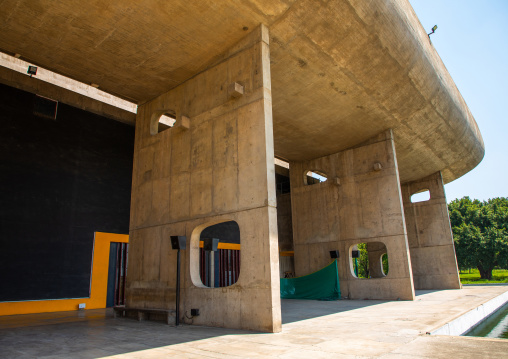 The Legislative Assembly building by Le Corbusier, Punjab State, Chandigarh, India