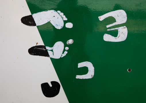 Entry gate to the Palace of Assembly painted by Le Corbusier, Punjab State, Chandigarh, India