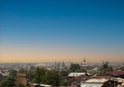 High angle view of the town, Jammu and Kashmir, Srinagar, India