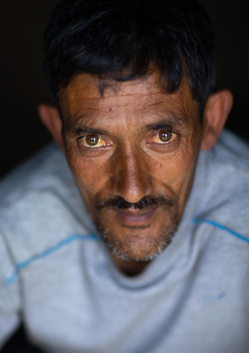 Portrait of a Gujjar Bakerwal man, Jammu and Kashmir, Yusmarg, India