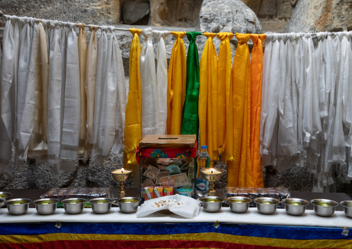 Khatas in Mulbekh Gompa on Srinagar-Leh highway, Ladakh, Kargil, India