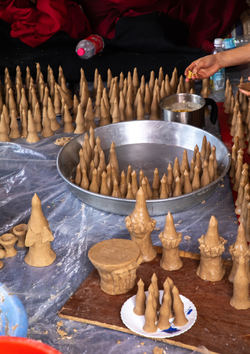 Lamas making choepas in Thiksey monastery, Ladakh, Thiksey, India