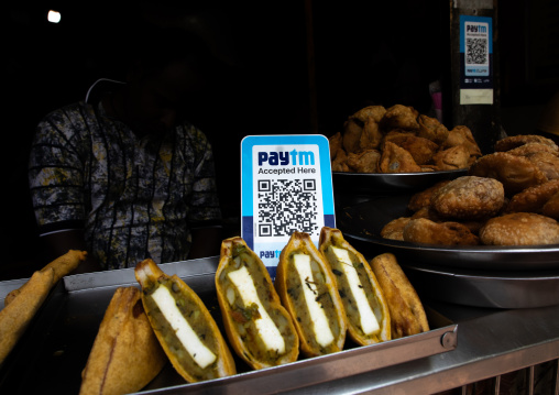 Paytm billboard in a shop in old Delhi, Delhi, New Delhi, India