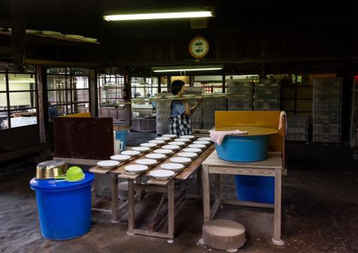 Artisan working in Genemongama porcelain atelier, Kyushu region, Arita, Japan