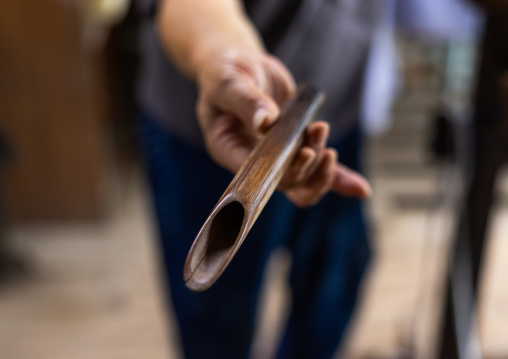 Kurume Kasuri weaving in Aika Tanaka Kasuri Kobo workshop, Kyushu region, Chikugo, Japan