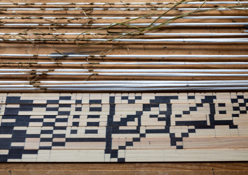 Kurume Kasuri preparation in Aika Tanaka Kasuri Kobo workshop, Kyushu region, Chikugo, Japan