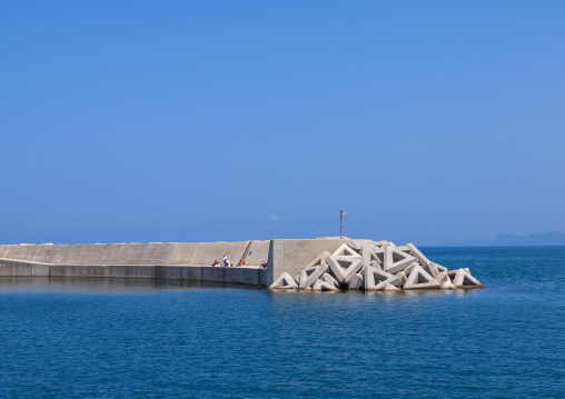Concrete made tetrapods on the port, Ainoshima Island, Shingu, Japan