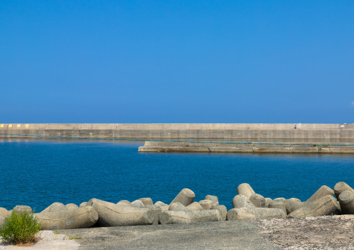 Concrete made tetrapods on the port, Kyushu region, Fukuoka, Japan