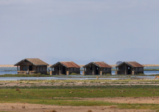 Abandonned hotel overflooded by water, Kajiado County, Amboseli, Kenya