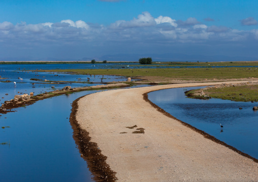 Road overflooded by water, Kajiado County, Amboseli, Kenya
