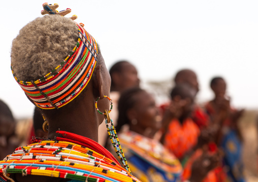 Portrait of a Samburu woman with a huge necklace, Samburu County, Samburu National Reserve, Kenya