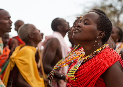 Portrait of a Samburu woman with a huge necklace, Samburu County, Samburu National Reserve, Kenya