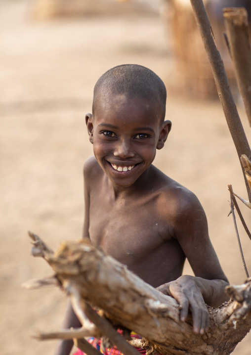Portrait of a Samburu tribe boy, Marsabit District, Ngurunit, Kenya