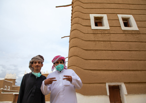 Saudi tourists in Emarah palace, Najran Province, Najran, Saudi Arabia