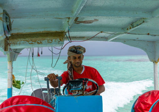 Captain on his boat, Jazan Province, Farasan, Saudi Arabia
