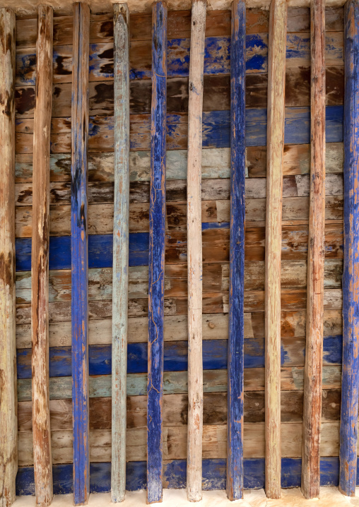 Farasani house painted wooden ceiling, Jazan Province, Farasan, Saudi Arabia