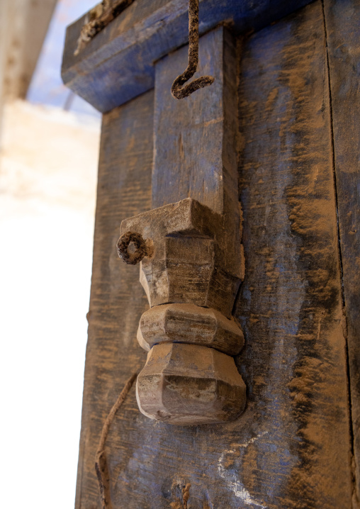 Old wooden door of a farasani house, Jazan Province, Farasan, Saudi Arabia