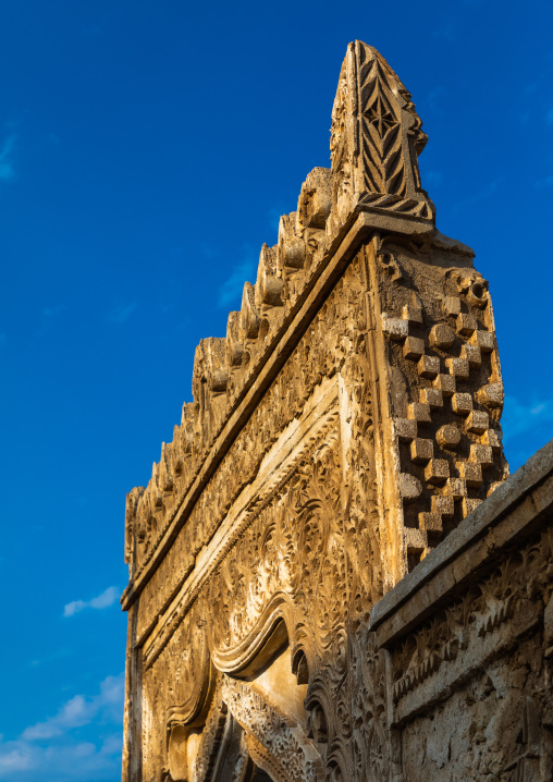 Gypsum decoration of the external walls of Al Rifai House, Jazan Province, Farasan, Saudi Arabia
