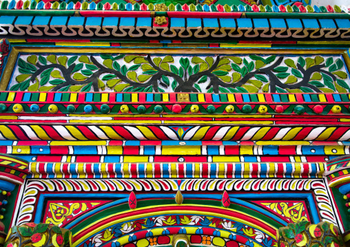 al Nadji mosque colorful decoration, Jazan Province, Farasan, Saudi Arabia