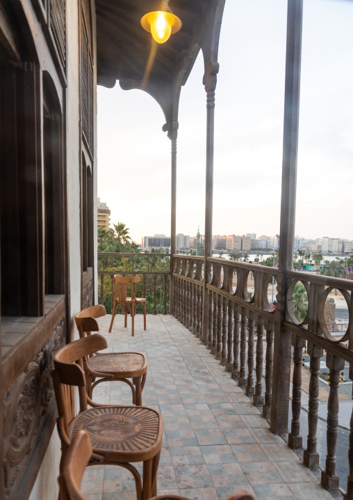 Sharbatly cultural house balcony, Mecca province, Jeddah, Saudi Arabia