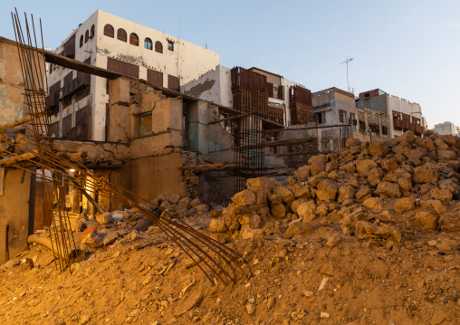 Restoration of an old house with wooden mashrabiyas in al-Balad quarter, Mecca province, Jeddah, Saudi Arabia