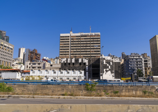 Electricite du Liban building after the port explosion, Beirut Governorate, Beirut, Lebanon