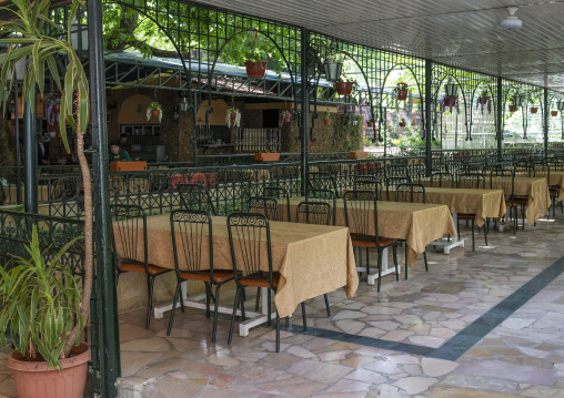 Empty restaurant during the economic crisis, Beqaa Governorate, Zahle, Lebanon