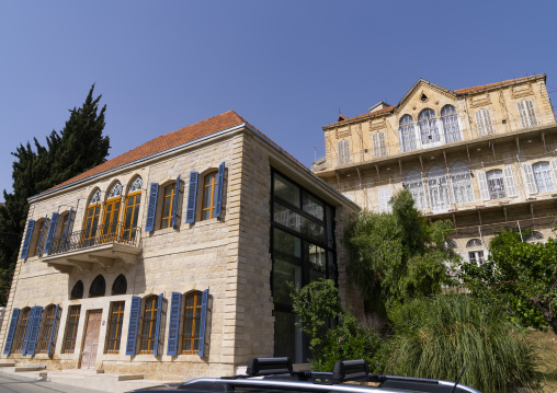 Old traditional lebanese houses with triple arches, Beqaa Governorate, Zahle, Lebanon
