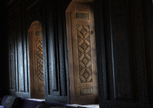 Carved cedar wood windows in Beiteddine Palace, Mount Lebanon Governorate, Beit ed-Dine, Lebanon