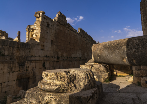 Antique ruins at the archeological site, Baalbek-Hermel Governorate, Baalbek, Lebanon