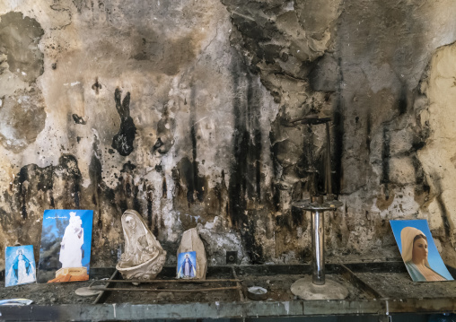 Virgin Maria pictures in Mar Youssouf maronite monastery, North Lebanon Governorate, Hardine, Lebanon