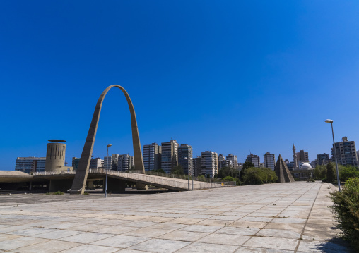 Arch in Rashid Karami International Fair designed by Oscar Niemeyer, North Governorate, Tripoli, Lebanon