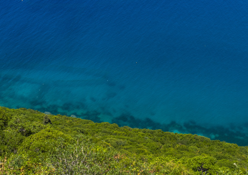 High angle view on the coast and the sea, North Governorate, Hamat, Lebanon