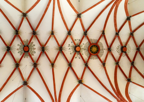 Beautiful vaulted ceiling of Saint Thomas Church, Saxony, Leipzig, Germany