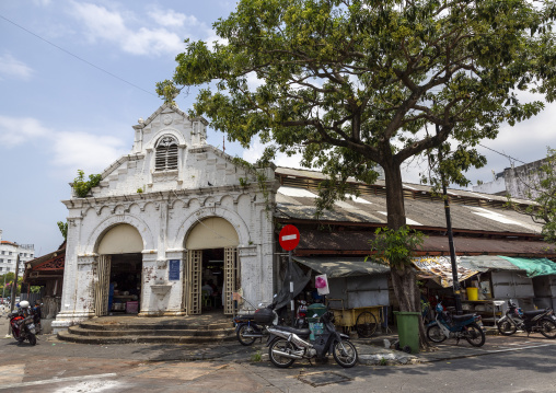 Old colonial market building, Penang island, George Town, Malaysia