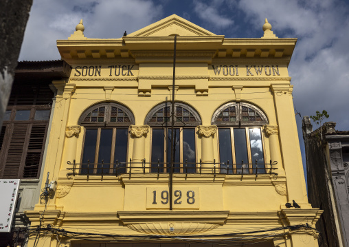Heritage house from 1928 in the Unesco World Heritage old town, Penang island, George Town, Malaysia