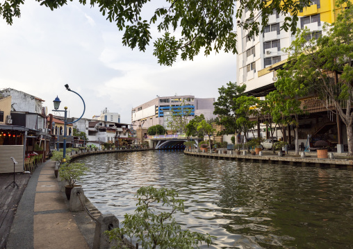 The riverfront with heritage houses, Melaka State, Malacca, Malaysia