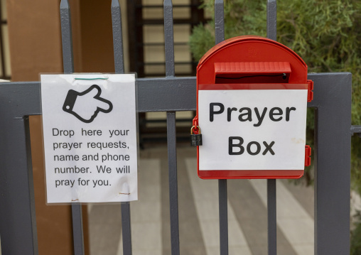 Prayer box in a Buddhist temple, Melaka State, Malacca, Malaysia