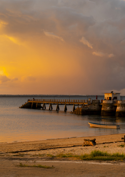 Jetty at sunset, Nampula Province, Island of Mozambique, Mozambique