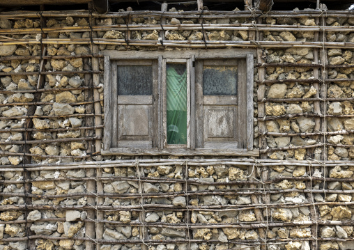 Traditional house made with coral stones and wood, Nampula Province, Island of Mozambique, Mozambique