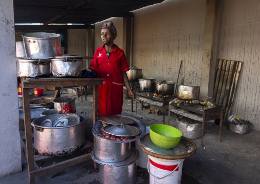 Kitchen restaurant in the market, Gaza Province, Xai Xai, Mozambique