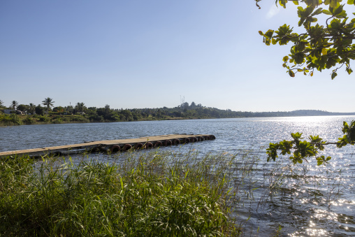 Floating dock on Nhambavale lake, Gaza Province, Chidenguele, Mozambique