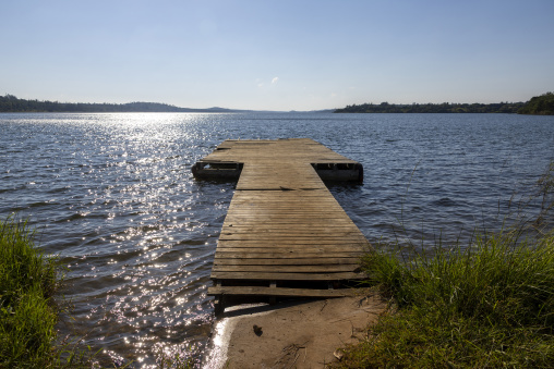 Floating dock on Nhambavale lake, Gaza Province, Chidenguele, Mozambique