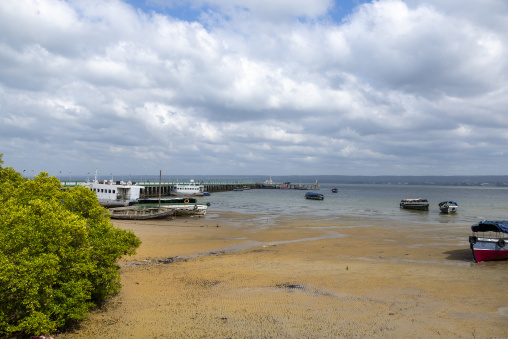 Boardwalk at low tide, Inhambane Province, Inhambane, Mozambique