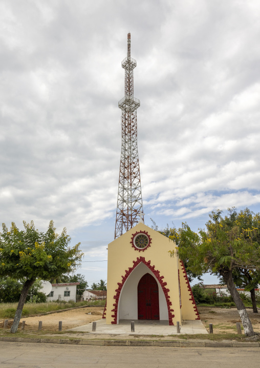 Telecommunication tower and chapel, Inhambane Province, Vilankulo, Mozambique