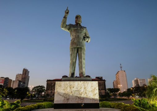 Michel Samora statue at night, Maputo Province, Maputo, Mozambique